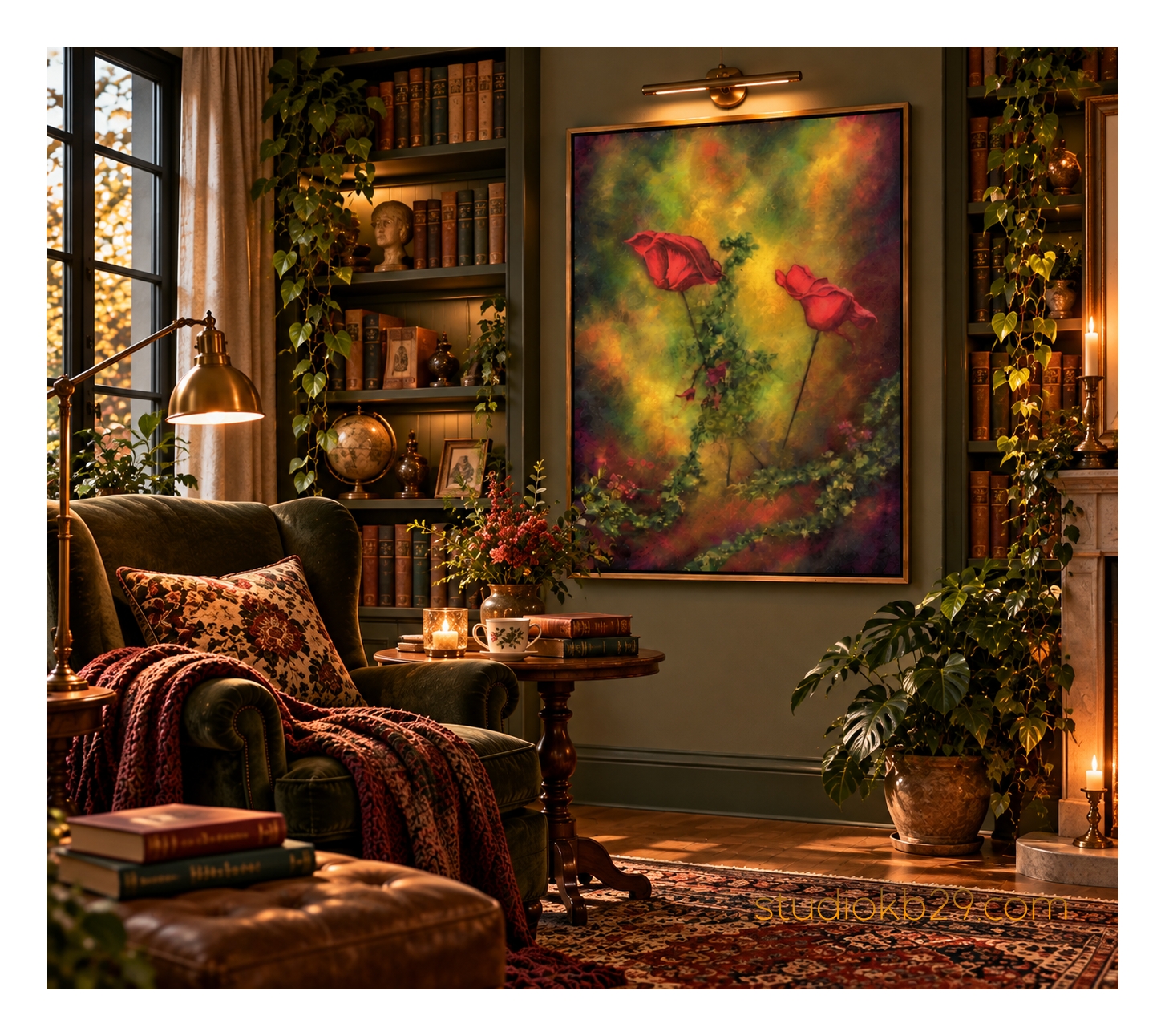 Whispers in the Emerald Garden Surreal Botanical Art Print No. 44 - Image 5