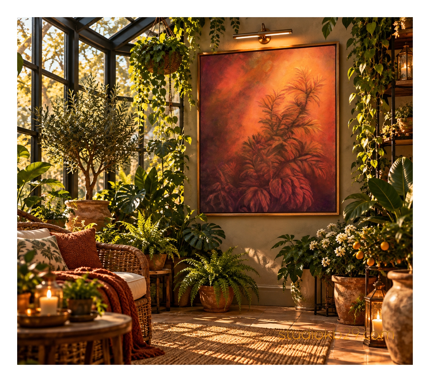 The Amber Garden No. 7 – An Imagined Botanical World Surreal Abstract Art for Contemporary Interiors - Image 4