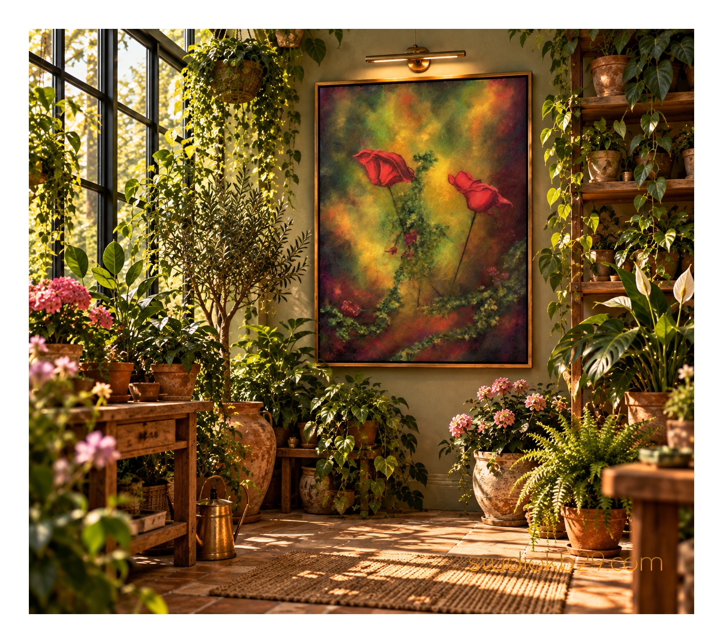 Whispers in the Emerald Garden Surreal Botanical Art Print No. 44