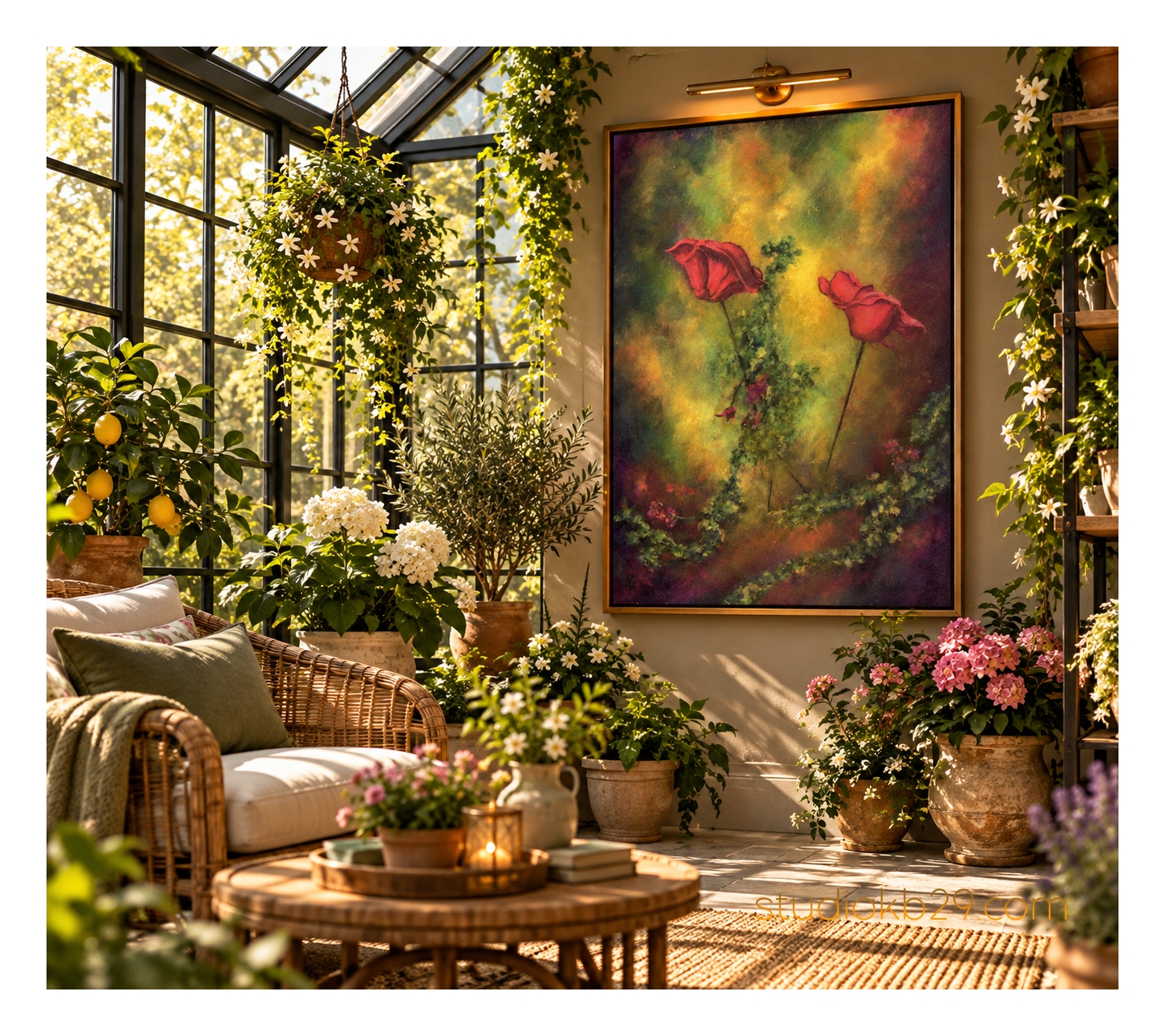 Whispers in the Emerald Garden Surreal Botanical Art Print No. 44 - Image 2