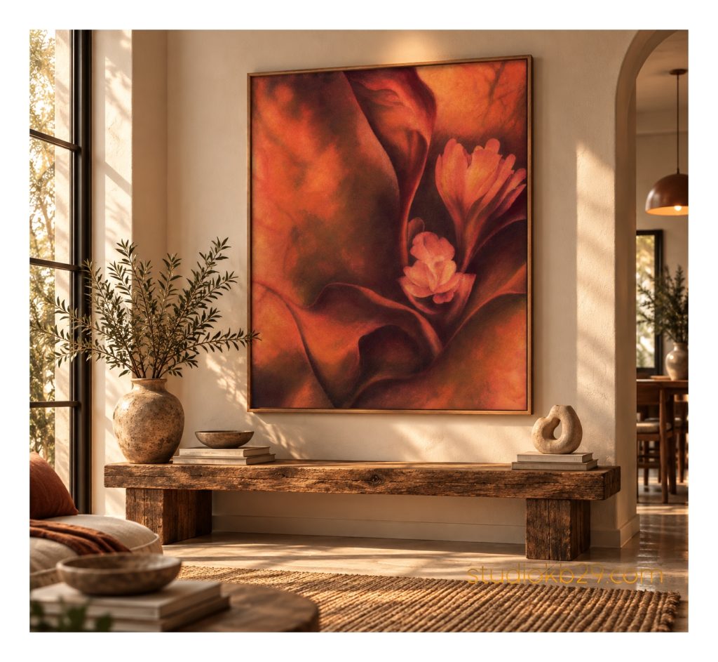 Surreal Botanical Art Print – Imaginary Blossoms in a Dreamlike Landscape No. 34